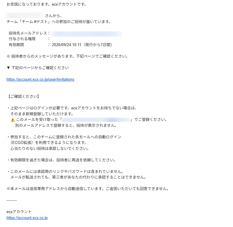 招待メール