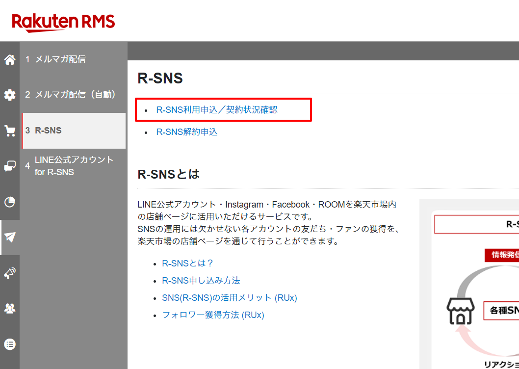 楽天R-SNS(アール・エス•エヌ•エス) 新規お申込方法 – 日本ECサービス株式会社